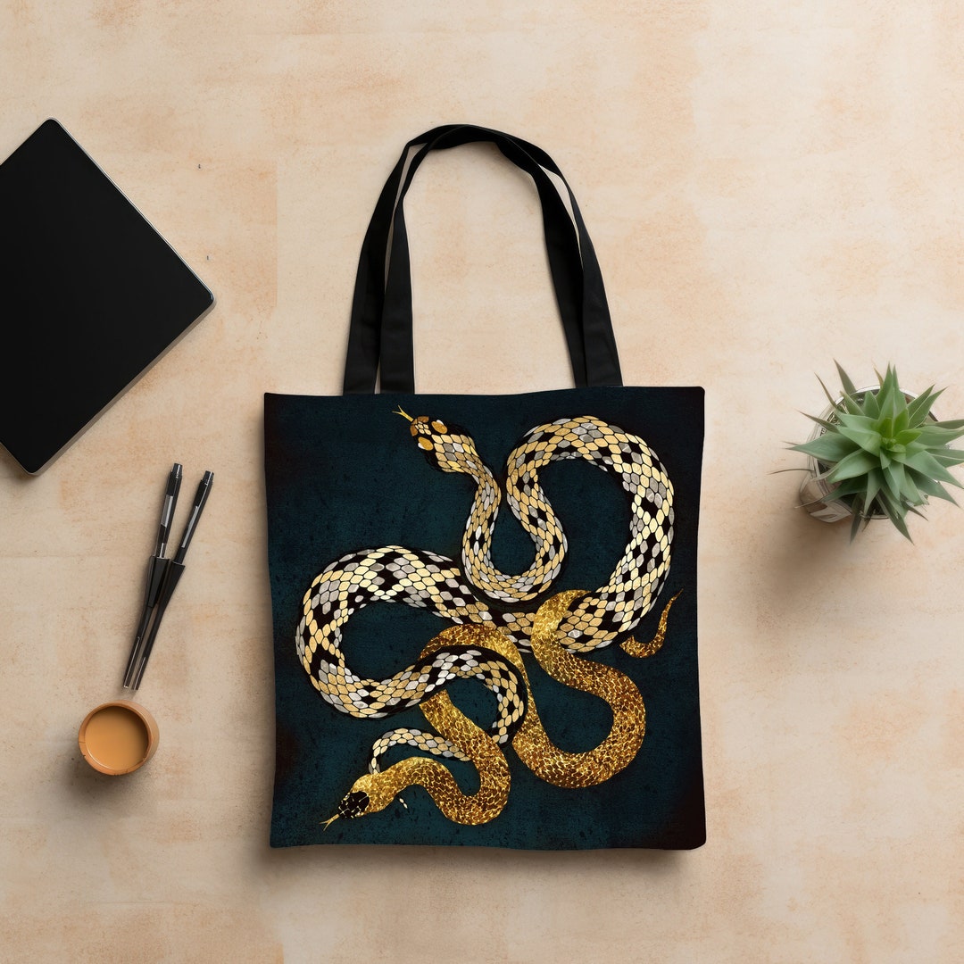 Buy Abstract Snake Art Tote Bag: Designer Shopping Bag Online in India 