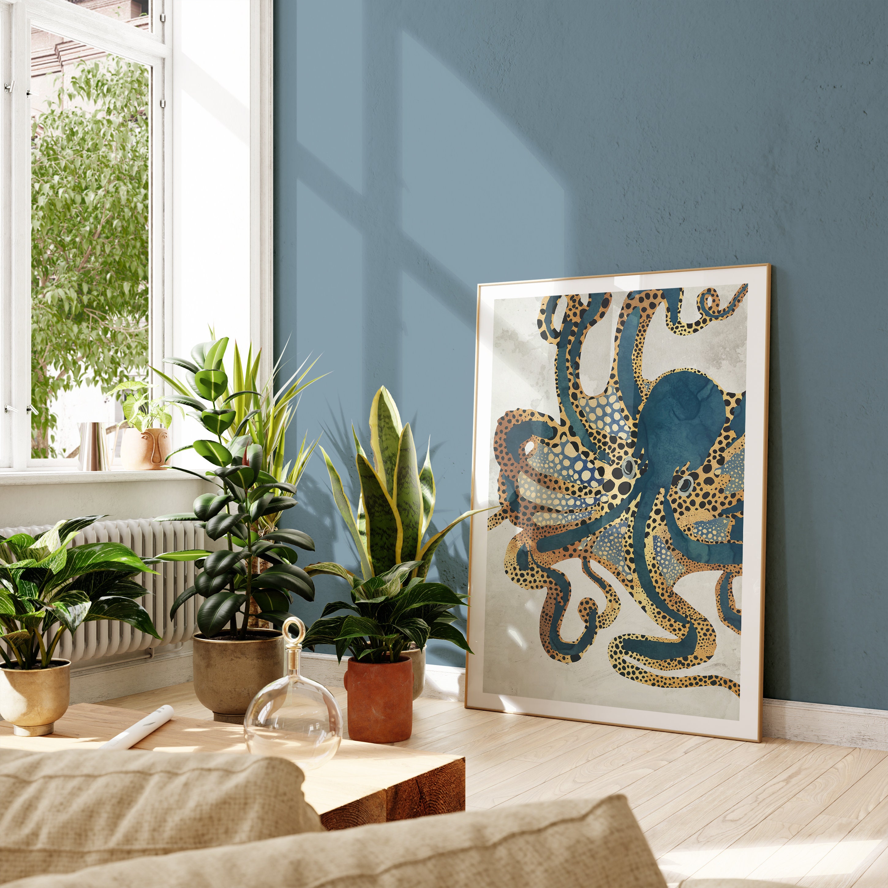 Abstract Octopus Art Poster Underwater Dream VI by Spacefrog - Etsy