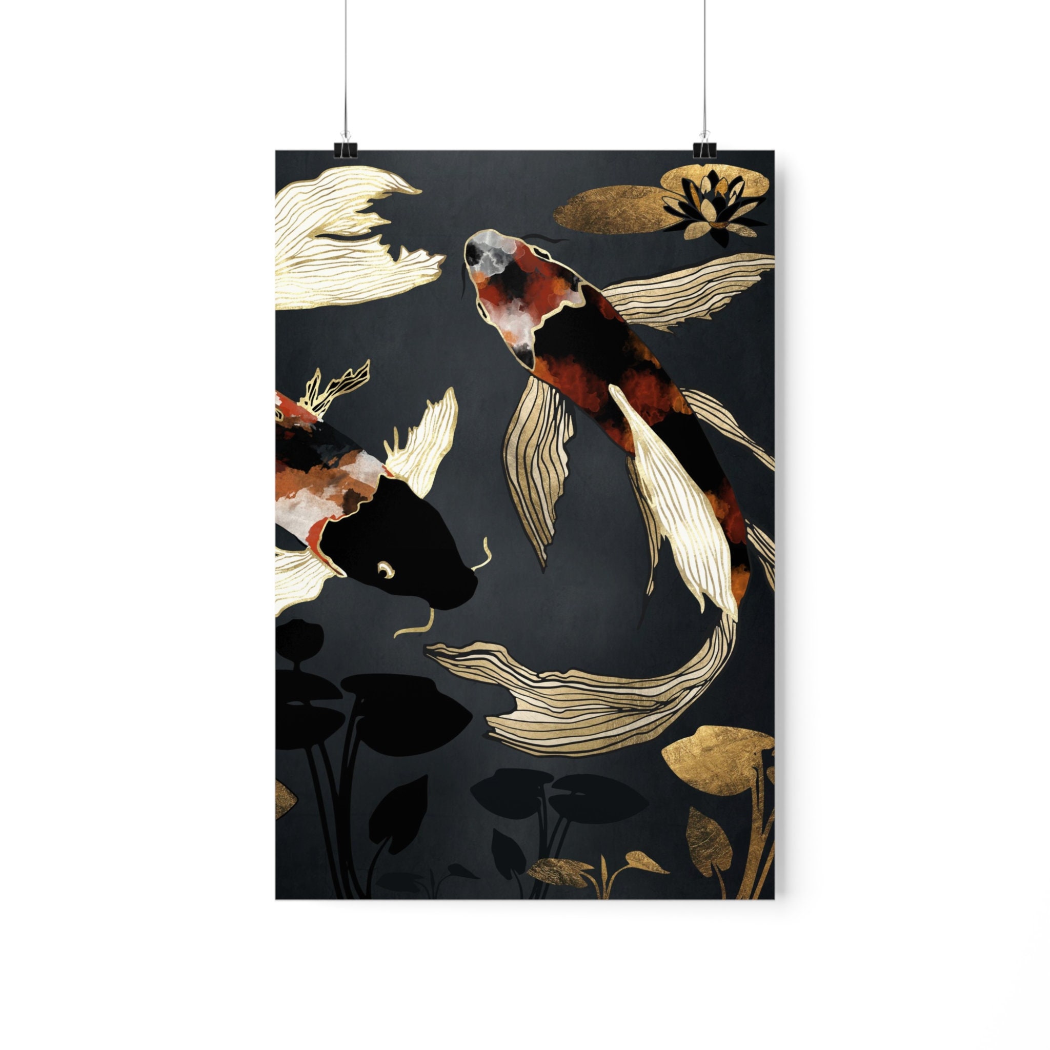 Metallic Koi IV by Spacefrog Designs, Abstract Koi Poster Art, Abstract