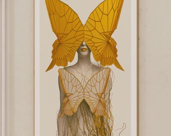 Elegant Transformation - Artistic Butterfly Human Print