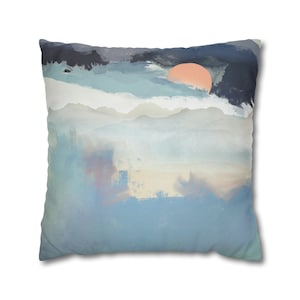 Abstract Pastel Pillow Cover - Modern Decorative Square Throw Pillow Cover - Modern Home Décor, &quot;Mountain Dream&quot; by SpaceFrog Designs