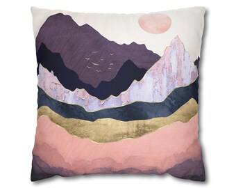Abstract Mauve Pillow Cover - Nature Landscape Decorative Throw Pillow Cover - Modern Home Decor, "Mauve Mist" by SpaceFrog Designs