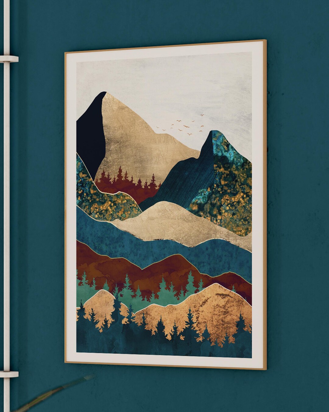 Mountain Landscape Poster - Abstract Nature Wall Hanging Art Decor ...