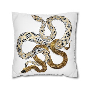 Elegant Serpent Pillow Case - Luxurious Snake Print - Decorative Throw Pillow - Modern Balance by SpaceFrog Designs