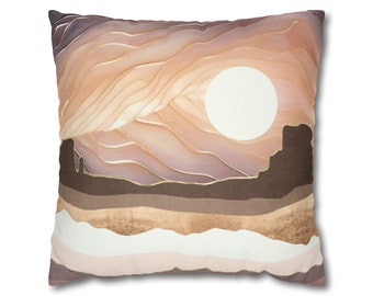 Desert Pillow Cover, Abstract Desert Landscape Decorative Square Throw Pillow, Desert Style, Desert Decor, "Desert Sky" by SpaceFrog Designs