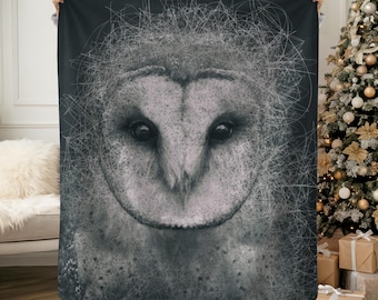 Wisdom Owl Sherpa Fleece Blanket - Cozy Nature Home Throw