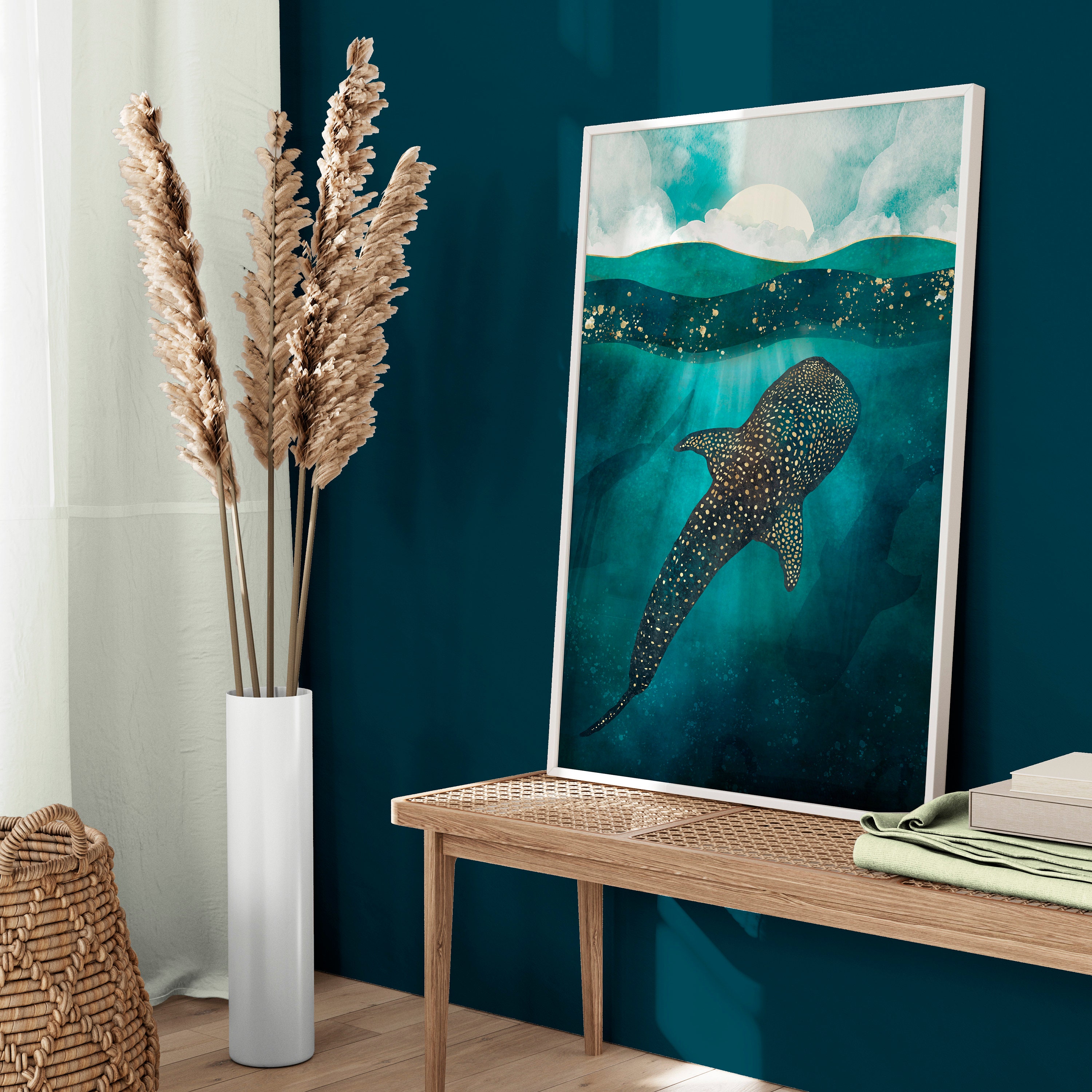 Whale Shark Art Print: Abstract Ocean Wall Hanging - Etsy