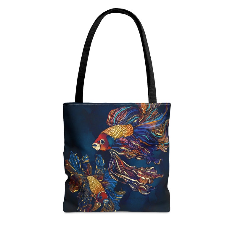 Abstract Betta Fish Tote Bag: Artsy Metallic Design image 2