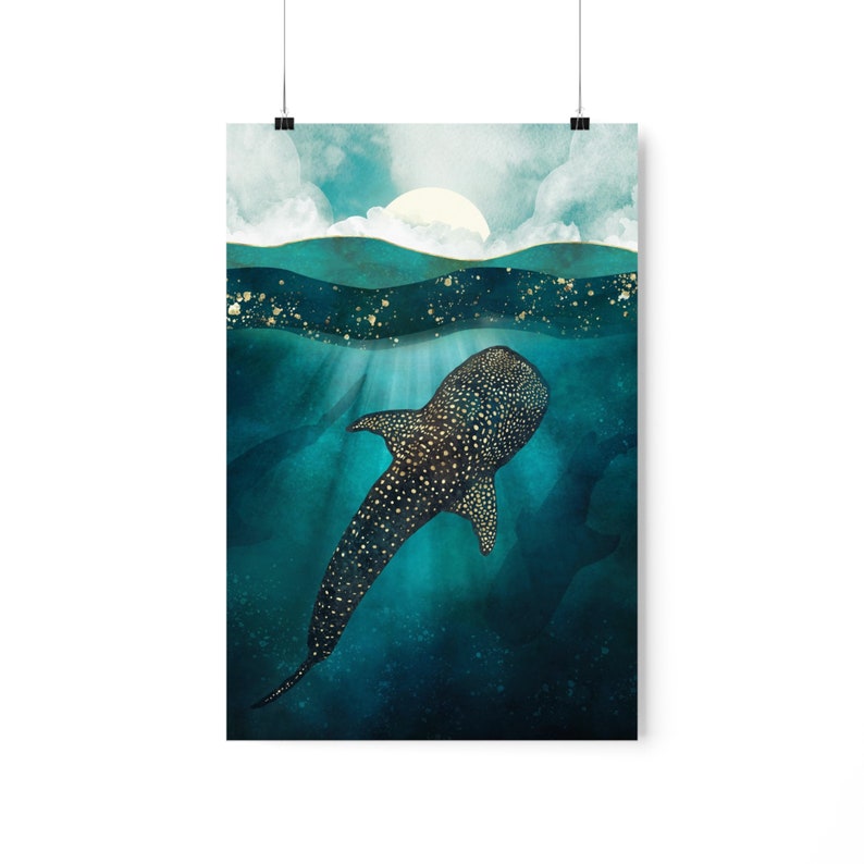 Whale Shark Art Print: Abstract Ocean Wall Hanging - Etsy