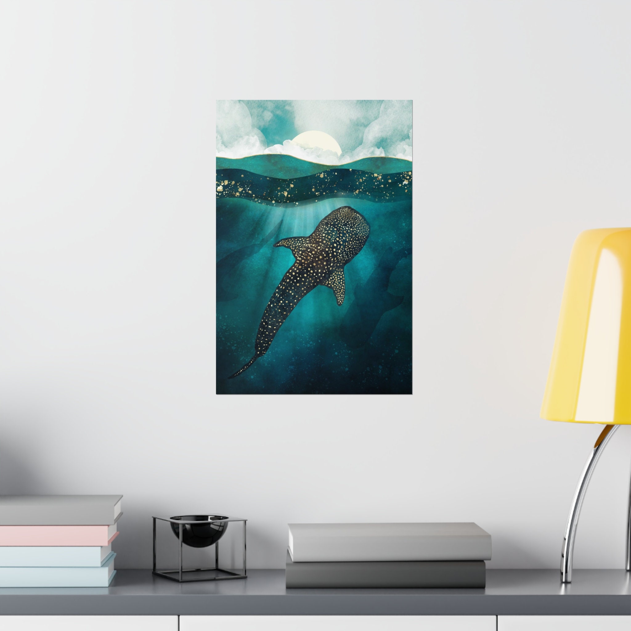 Whale Shark Art Print: Abstract Ocean Wall Hanging - Etsy