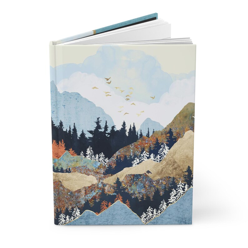 Forest and Mountain Hardcover Notebook - Tranquil Landscape Journal ...