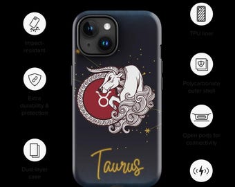 Stylish Taurus Zodiac Tough Case for iPhone – Protective & Durable Astrology Phone Cover – Perfect Gift for Taurus Lovers!