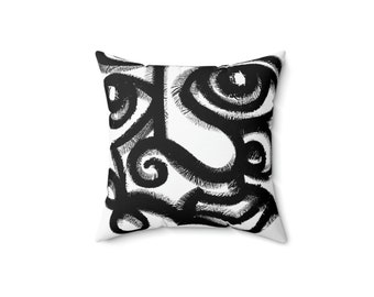 Picasso Style Square Pillow by Tad Art