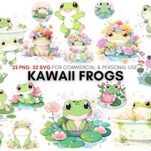 Cute frog clipart, kawaii frog, kawaii png 's, kawaii svg 's, print downloads