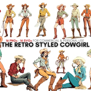 16 cowgirl svg 's, 16 cowgirl png 's, Western svg, country girl svg and png files, transparent background
