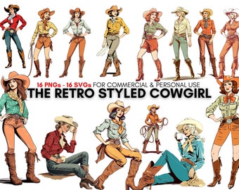 16 cowgirl svg 's, 16 cowgirl png 's, Western svg, country girl svg and png files, transparent background