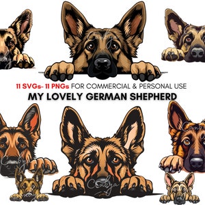 Lindo perro pastor alemán png svg cliparts para amantes de los perros, impresiones digitales de pastor alemán para pegatinas, planificadores, diseños de camisetas...