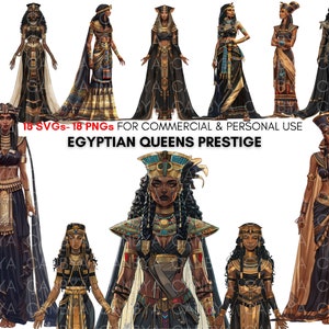 Eqyptian queen Prestige png svg clipart bundle, fashion girl clipart, african american woman clipart, retro clipart