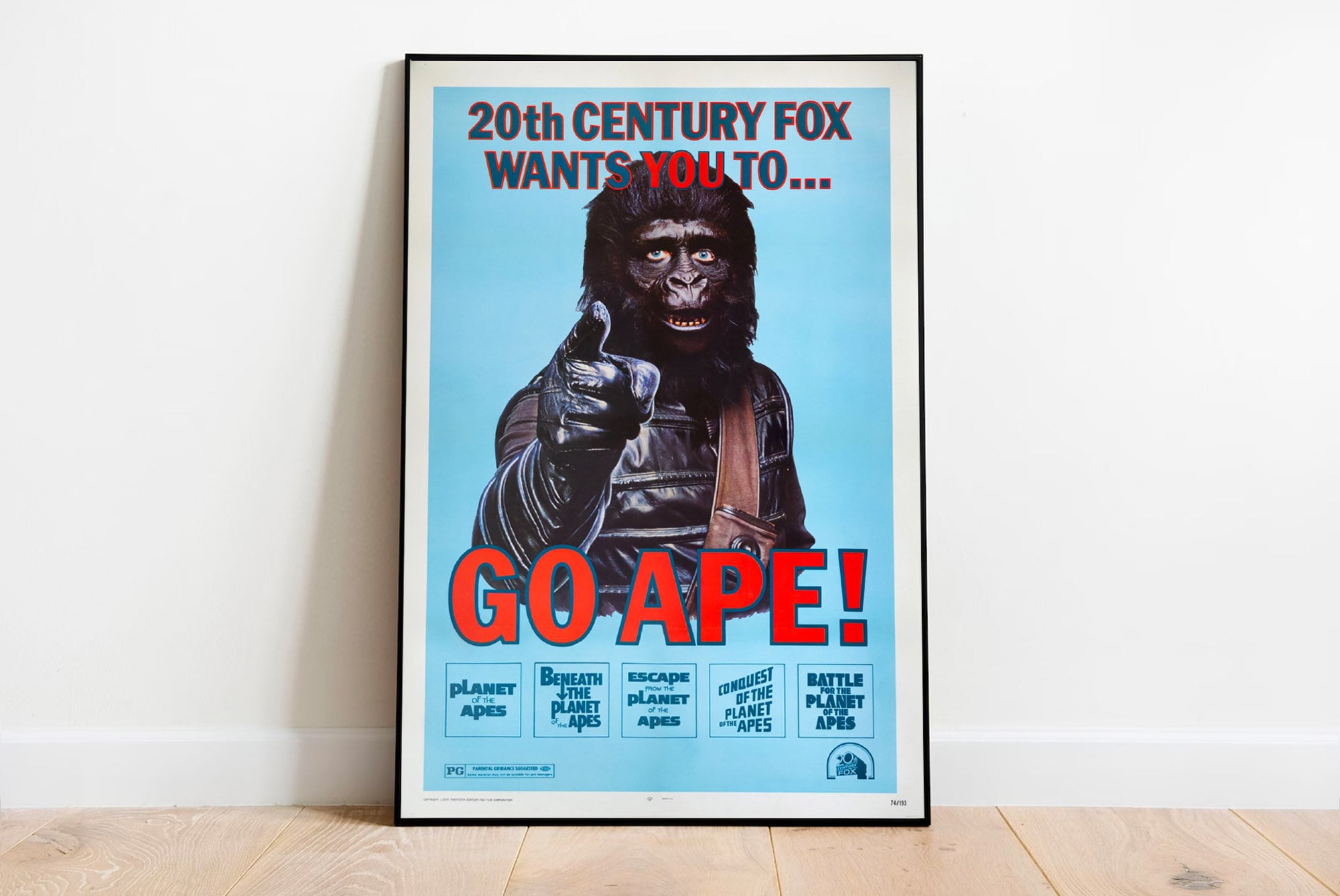 Planet of the Apes, 1968, Go Ape!, Vintage Movie Poster, Digital