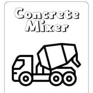 Construction Trucks Printable Contrsuction Vehicles Coloring Pages for Kids Excavator Tractor PDF Gift for Kids Big Trucks Coloring Pages