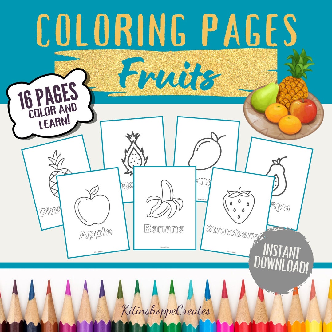 Coloring Pages Fruits Kids Printable Coloring Pages Fruit With Names ...