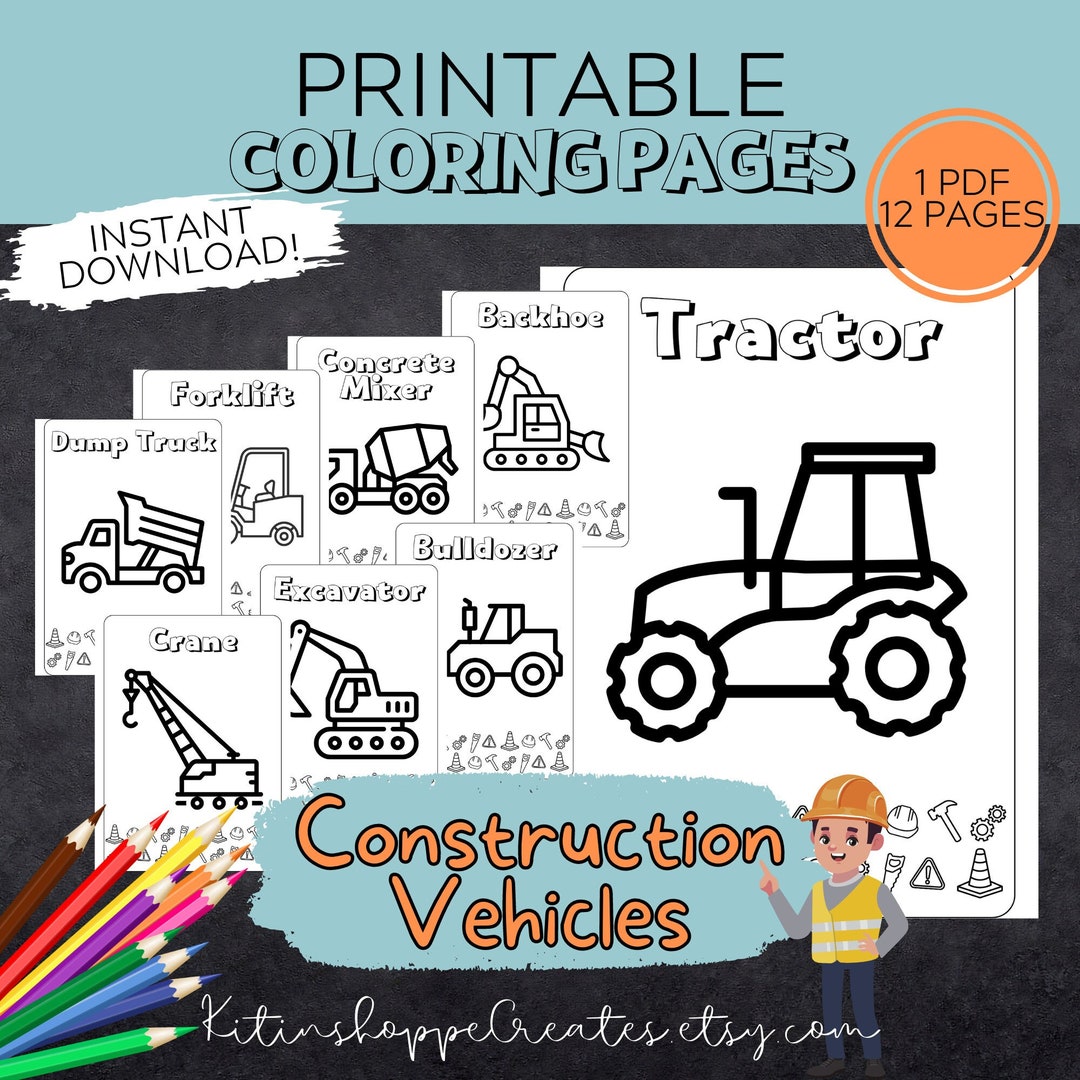 Construction Trucks Coloring Pages Printable Construction Vehicles for