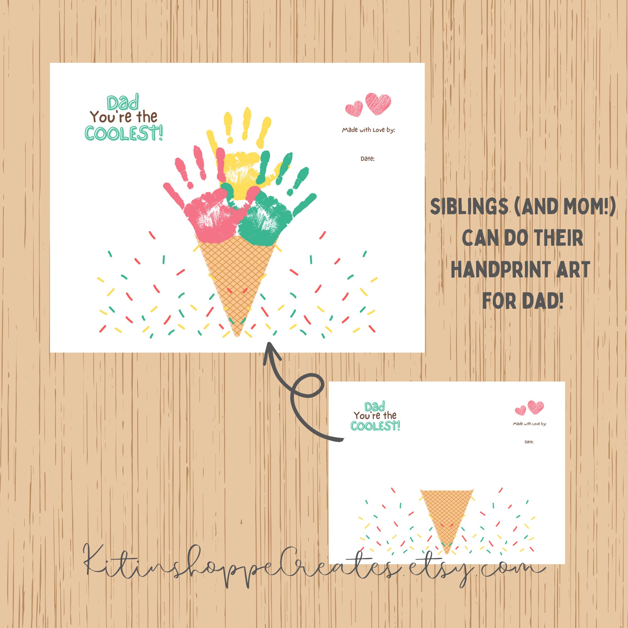 Fathers Day Craft Printable Gift Ideas Fathers Day Handprint Art Craft