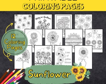 Sunflower Coloring Pages Printable Sunflower Vase Coloring Page Kids and Adults Sunflower Lover Printable Coloring Pages Instant Download