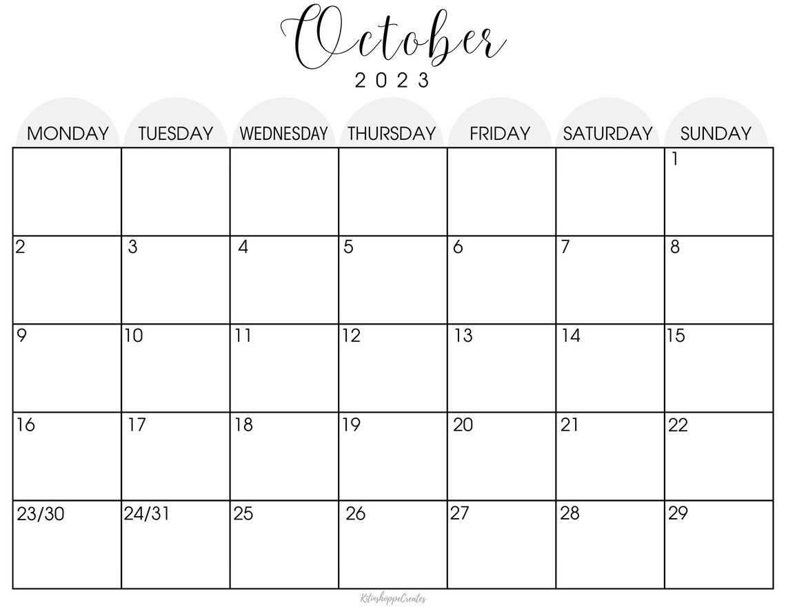 Printable Calendar 2023 Minimalist Calendar 2023 Landscape Minimalist