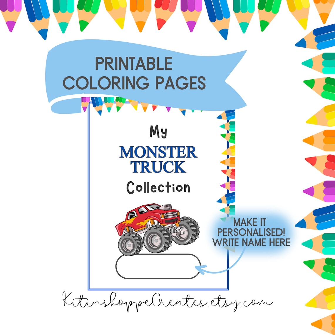 Monster Truck Coloring Pages for Kids Printable Monster Trucks