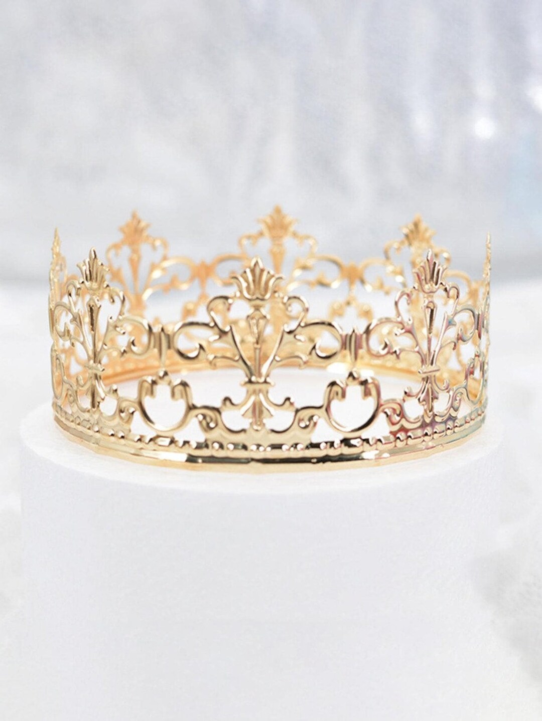 Amosfun 2 Stück Krone Cake Topper | Gold, 4,6 Cm | Für Geburtstag & Hochzeitstorten