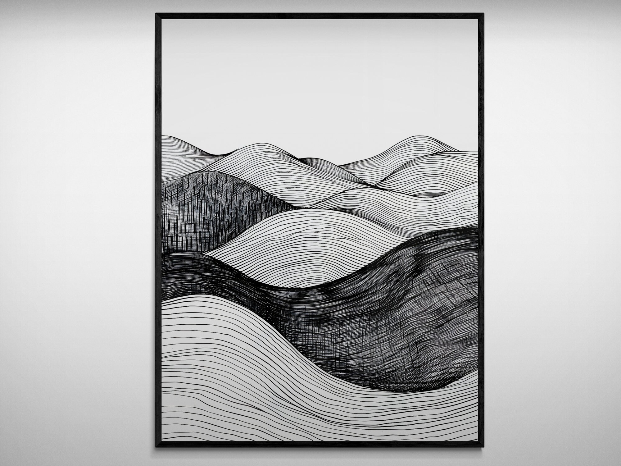 Abstract Minimalist Line Art Set of 2 Modern Black and White Wall Art ...