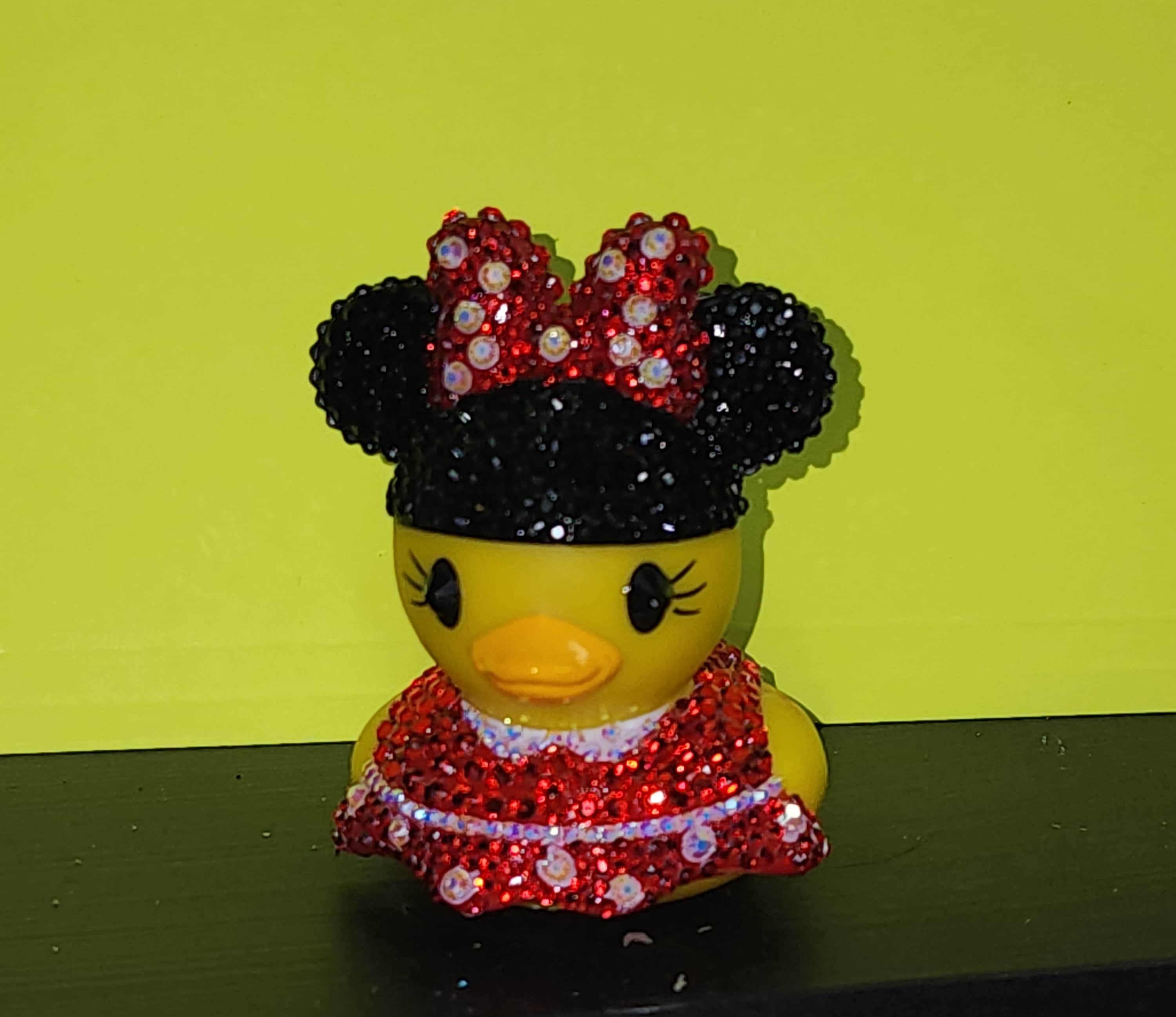 Rhinestone Minnie Mouse Rubber Duck