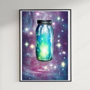Printable Space In A Jar Digital Image