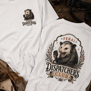 Koszulka Feral Dispatchers Club, koszulka 911 Dispatcher Comfort Colors, koszulka Opossum Dispatchers, zabawny prezent dla ratownika medycznego