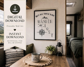 Adventure Quote Printable Wall Art, Wanderlust Travel Print, Neutral Entryway or Office Decor, Digital Download