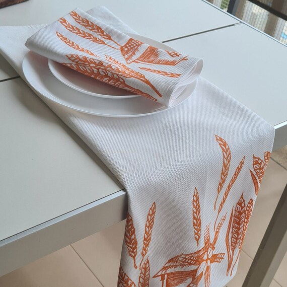Kitchen Linen Set of 5 Kitchen Towels With Wheat Ears Cloth
