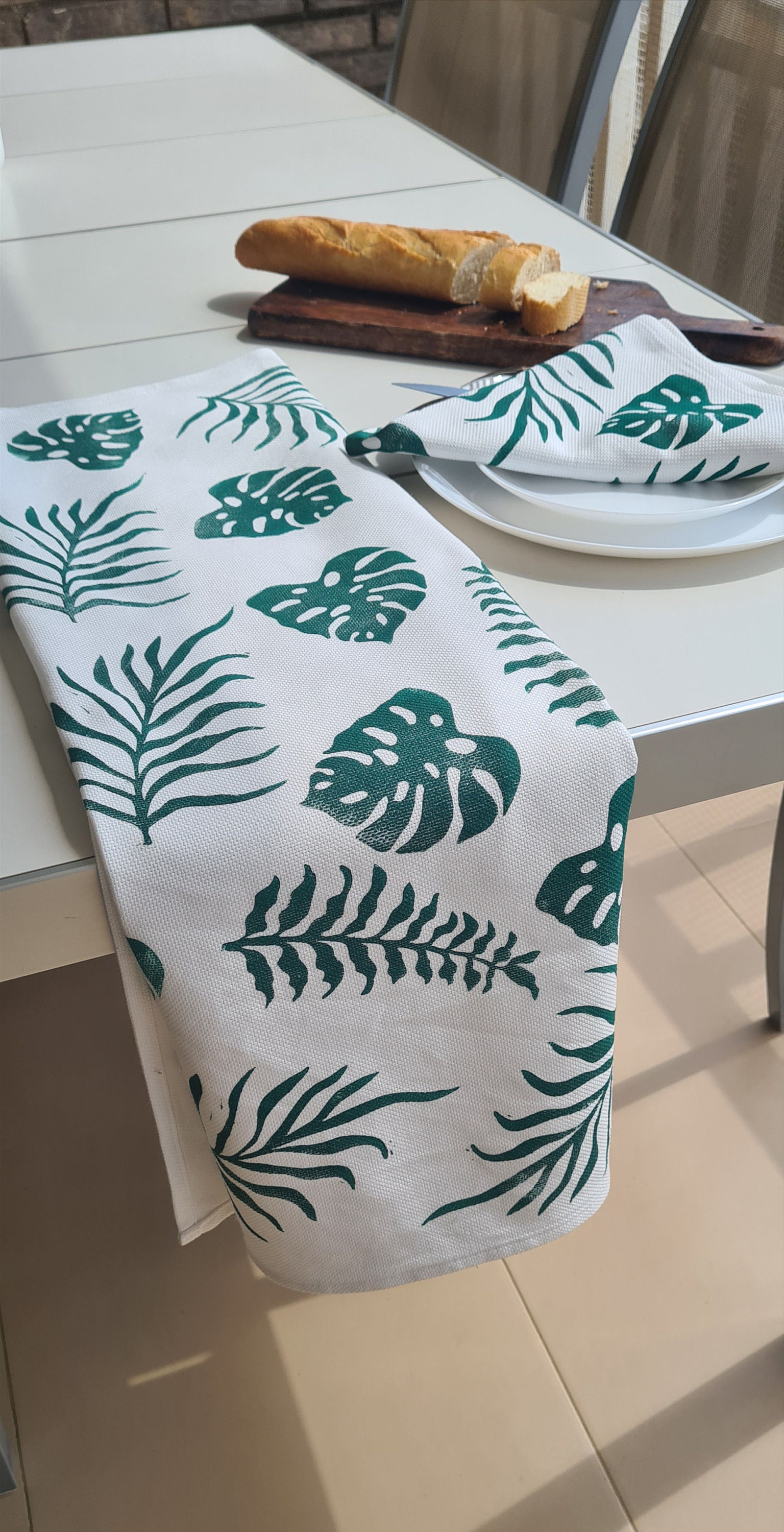 Block-Printed Holiday Tea Towel Set — Home Again, Home Again