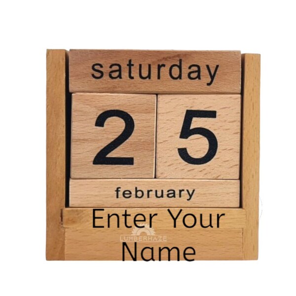 Wooden Calendar Etsy