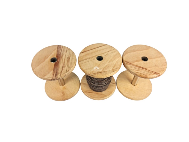 Handcrafted Wooden Spinning Wheel with 3 Bobbins 16'' Wheel Fiber Art Tool Traditional Spinning Yarn Making Artisan Crafted Wheel image 9