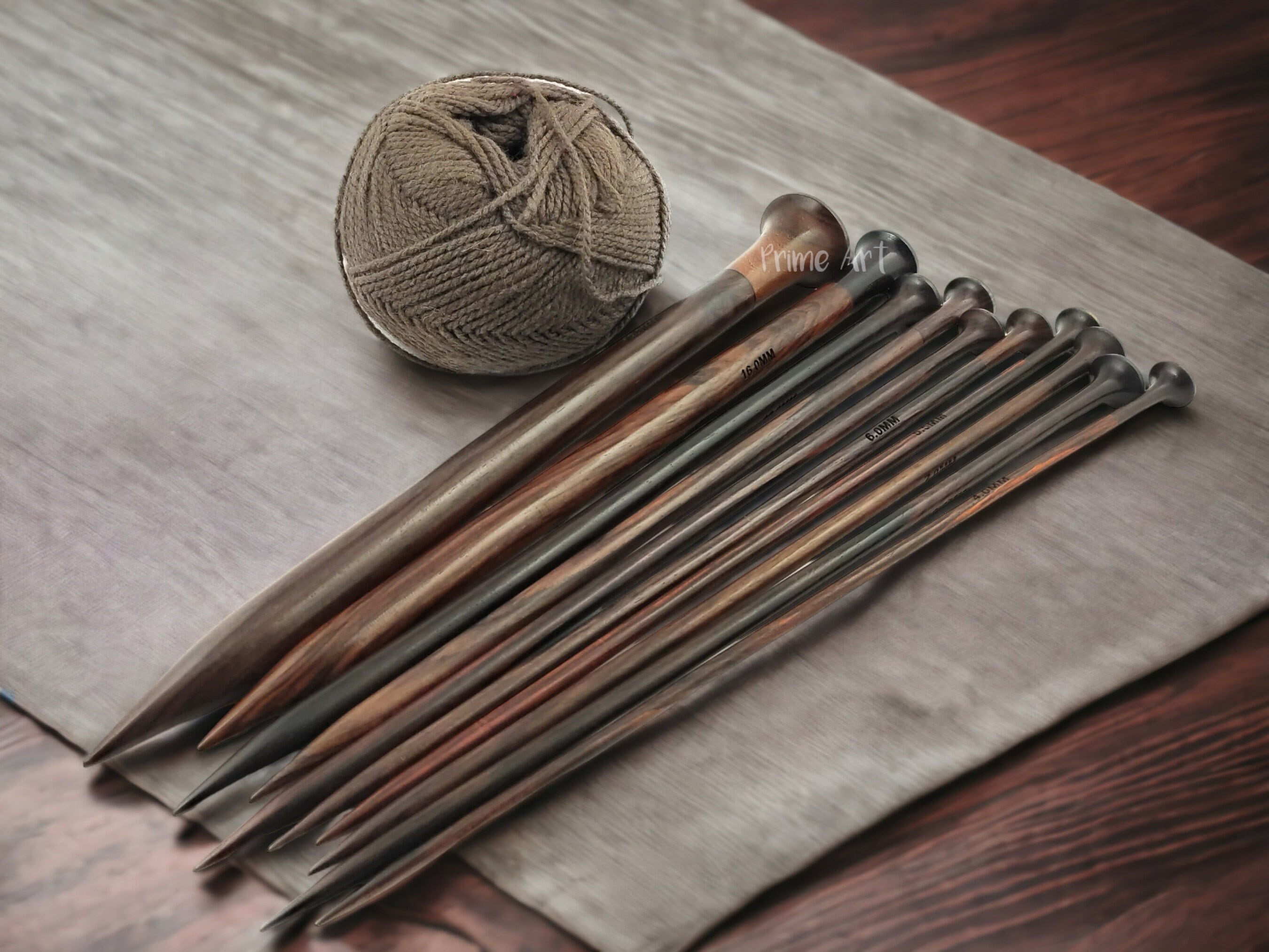 Rosewood Knitting Needles, Single Point, 10 inches - Brush Creek Wool Works