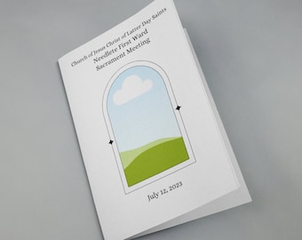 Unique Sacrament Meeting Template Customizable and Editable in Canva, bi-fold