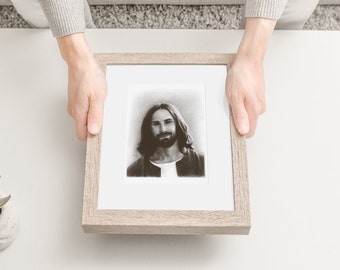 TÉLÉCHARGEMENT NUMÉRIQUE Impression de dessin de Jésus souriant