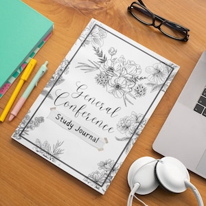 2025 INSTANT DOWNLOAD Floral Coloring LDS General Conference notebook 50 pages