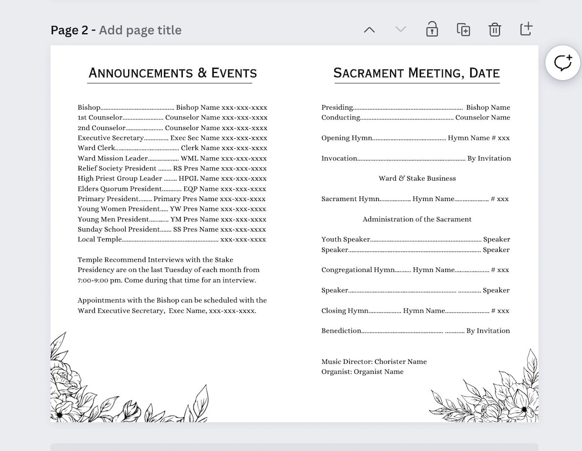 Image 6 for Sacrament Meeting Program Template