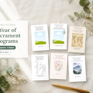 LDS-Abendmahlsprogramm-Vorlagenpaket | 6 bearbeitbare Canva-Programme | Weihnachten, Abschied von Missionaren, Primarvereinigung, Muttertag, Vatertag