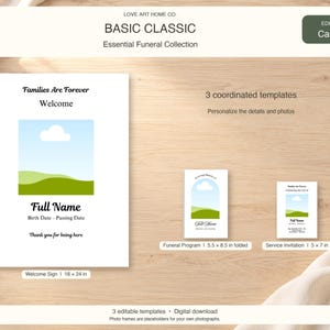 Basic Classic LDS Essential Funeral Bundle, Editable Canva Template, Digital Download