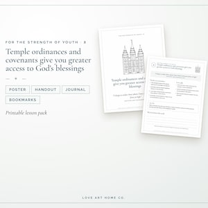 LDS Youth Lesson: Temple Ordinances & Covenants (Printable Pack)