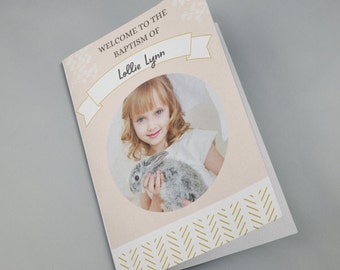 LDS Girl Baptism program, Customizable and Editable in Canva
