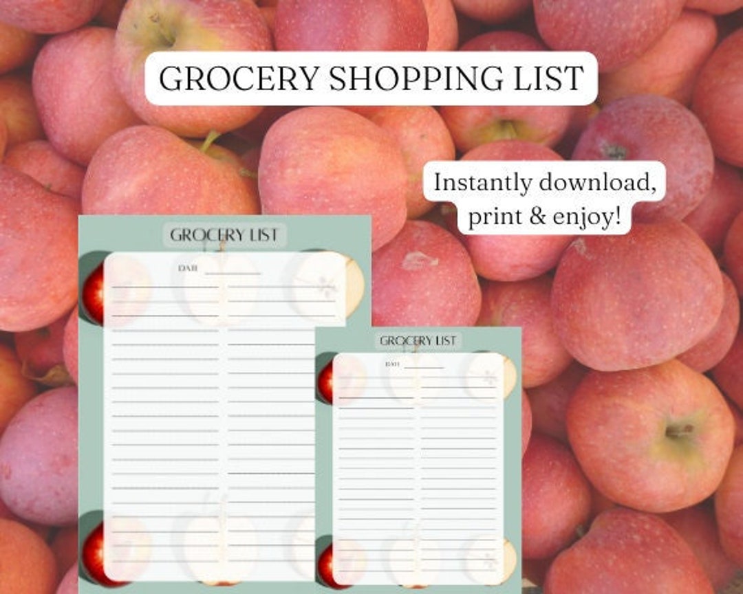 Grocery List Printable Template Grocery List Instant Download PDF Etsy Grocery List Printable Template Grocery List Instant Download PDF Etsy